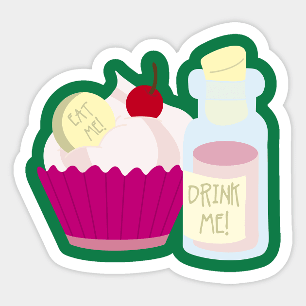 Eat me, drink me Sticker by fairytaleink